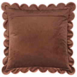 Lil Scallop Velvet Cushion - Chestnut-Natural / Polyester - thumbnail 2