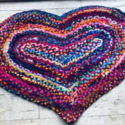 Chindi Recycled Cotton Braided Heart Shaped Rug - Natural - thumbnail 4