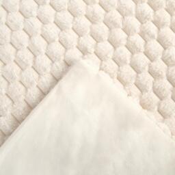 Thick Faux Fur Waffle Throw - Cream - thumbnail 3