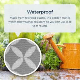 Circles Outdoor Camping Rug Mat - Grey & White - thumbnail 2