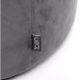 icon Milano Round Velvet Pouffe - Grey - thumbnail 3