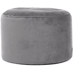 icon Milano Round Velvet Pouffe - Grey - thumbnail 2