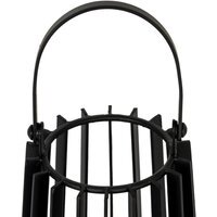 Lynk Small Lantern with Handle Glass Candle Holder - Black