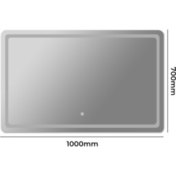 Bathroom Mirror With 3 Colour LED Light - White - thumbnail 4