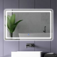 Bathroom Mirror With 3 Colour LED Light - White - thumbnail 1