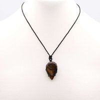 Tigereye Teardrop Pendant, Handcrafted Gemstone Jewelry - Brown
