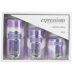 Lifeideas 3Pcs Cylindrical Scented Candle Set - Purple - thumbnail 3