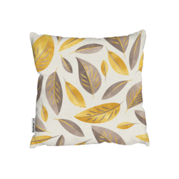 Botanical Gold And Purple Leaf Outdoor Cushion - Yellow / 60cm - thumbnail 2