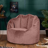 icon Sirena Velvet Bean Bag Accent Chair - Dawn Pink