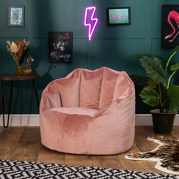icon Sirena Velvet Bean Bag Accent Chair - Dawn Pink - thumbnail 4