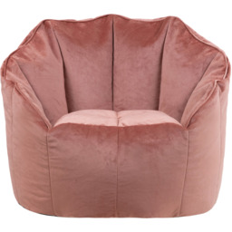 icon Sirena Velvet Bean Bag Accent Chair - Dawn Pink - thumbnail 3