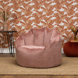 icon Sirena Velvet Bean Bag Accent Chair - Dawn Pink - thumbnail 5
