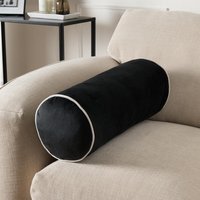 Matte Velvet Bolster Cushion - Black