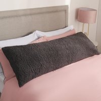 Teddy Fleece Lumbar Support Pillow - Charcoal