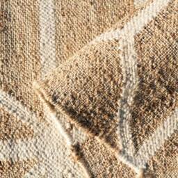 Natural Beige Geometric Jute Area Rug - Brown / 170 x 120cm - thumbnail 3