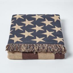 Cotton USA Flag Throw - Red, White and Blue - thumbnail 2