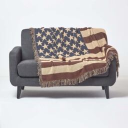 Cotton USA Flag Throw - Red, White and Blue - thumbnail 5