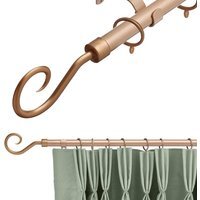 16-19 mm Extendable Metal Curtain Pole Rods Voile Easy Fitting - Bronze / 120 - 210 cm