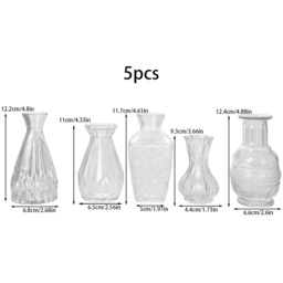Set of Small Glass Bud Vase - Clear / 5 - thumbnail 3