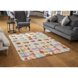 Leaves And Flowers, Abstract Shapes Designer Rug - Orange / 150cm - thumbnail 2