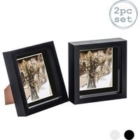 "3D Box Photo Frame - 6 x 6"" with 4x4"" Mount - Pack of 2 - Black/Black" - thumbnail 1