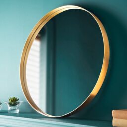 Round Gold Wall Mirror Aluminium Deep Frame - Gold - thumbnail 2
