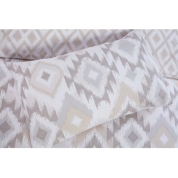 Ikat Bohemian Reversible Polycotton Duvet Set With Pillowcase - Natural / King - thumbnail 4