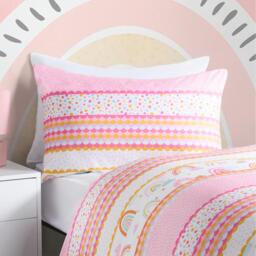 Bright Rainbow Reversible Duvet Set - Pink / Single - thumbnail 3