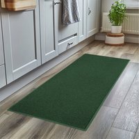 PVC Spaghetti Kitchen Hallway Washable Runner Rug - Green