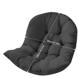 Outdoor Hanging Egg Chair Cushion - Black - thumbnail 2