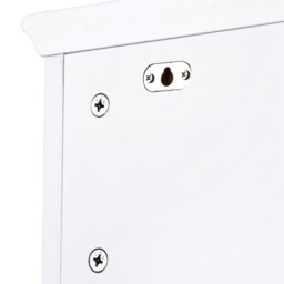 Richmond White Wooden Wall Mounted Coat Rack with 5 Hooks and Shelf - White - thumbnail 4
