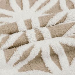 Chunky Sherpa backed Jacquard Throw Blanket - Latte / 127x152 - thumbnail 3