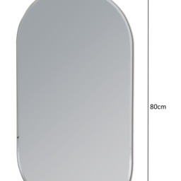 Archway Frameless Oval Wall Mounted Bathroom Mirror Bevelled Edge 80x40cm - Silver - thumbnail 3