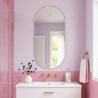 Archway Frameless Oval Wall Mounted Bathroom Mirror Bevelled Edge 80x40cm - Silver - thumbnail 1