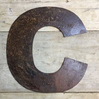 Personalised Metal lettering , Personalised Gift For Him or Her, Rusty Letter C - Rusted