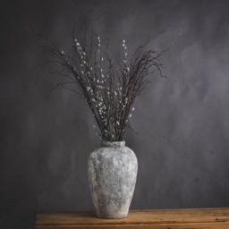 Aged Stone Tall Ceramic Vase - Stone - thumbnail 5