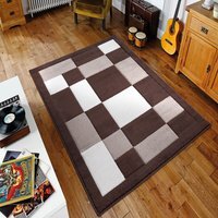 Havana Hand Carved Thick Area Rug  - Brown Beige  / 150cm