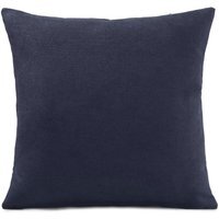 Plain Velvet Chenille Cushion - Navy