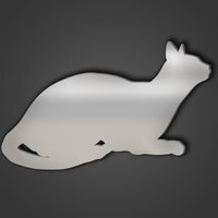 Abyssinian Cat Style 9 Silver Acrylic Mirror - Silver / 30.6cm