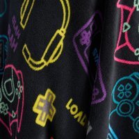 OHS Leopard Print Hooded Blanket - Black