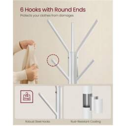 VASAGLE Rack Stand, Coat Tree, Hall Tree Free Standing, Industrial Style - Brown - thumbnail 3