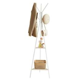 VASAGLE Rack Stand, Coat Tree, Hall Tree Free Standing, Industrial Style - Brown - thumbnail 4