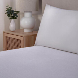 Terry Waterproof Mattress Protector Soft Elastic Skirt (White) - White / Single - thumbnail 2