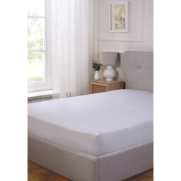 Terry Waterproof Mattress Protector Soft Elastic Skirt (White) - White / Single - thumbnail 3