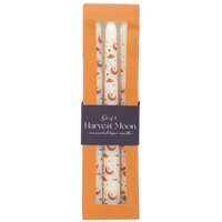 Set of 3 Harvest Moon Taper Candles Elegant Autumn Home Decor - White - image 1
