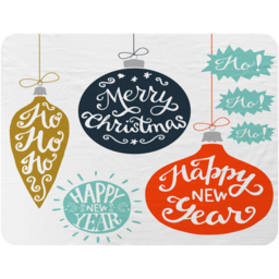 Vintage Christmas Baubles With Merry Christmas Soft Blanket - White - thumbnail 2