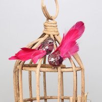 Pair of Glitter Birds with Clip - Pink