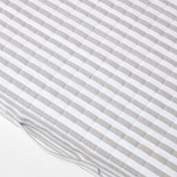 Stripe Quilted Cotton Armchair Booster Cushion Cover - Grey - thumbnail 3