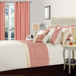 Floral Effect Embroidered Luxury Valdez Duvet Cover Pillowcase Set - Duck Egg / Superking - thumbnail 2