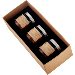 Set of 3 Natural Soy Wax Scented Candles - Brown - thumbnail 2